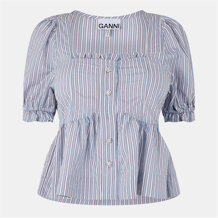 Ganni Stripe Blouse Ld53