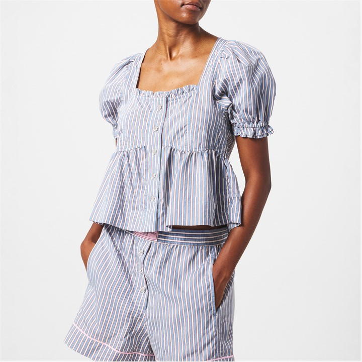 Ganni Stripe Blouse Ld53