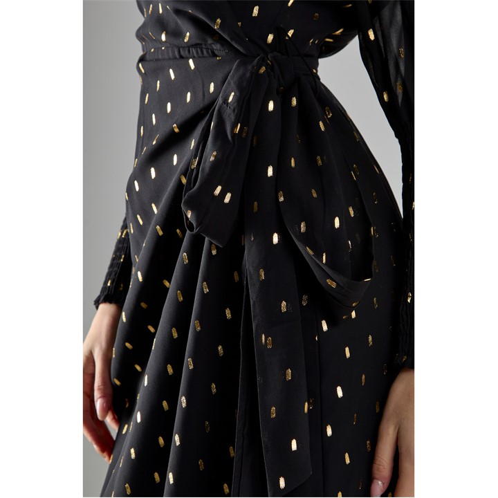with Gold Spot Long-Dress