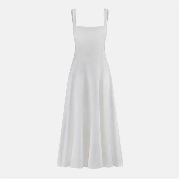 The Ultimate Muse High Waist Square Neck Midi Dress