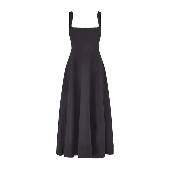 The Ultimate Muse High Waist Square Neck Midi Dress