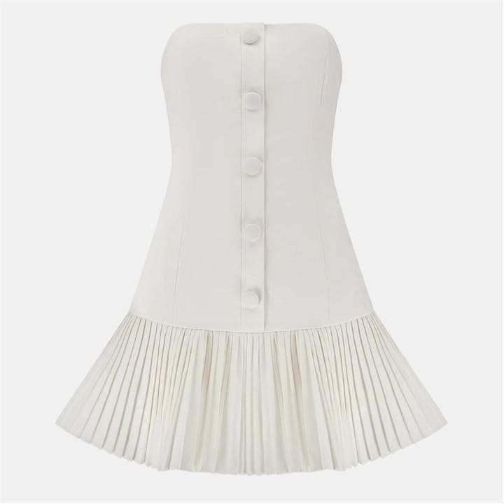 The Ultimate Muse Button Up Strapless Mini Dress