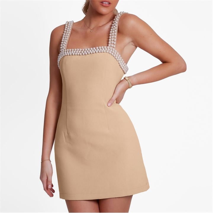The Ultimate Muse Pearl Trim Mini Dress