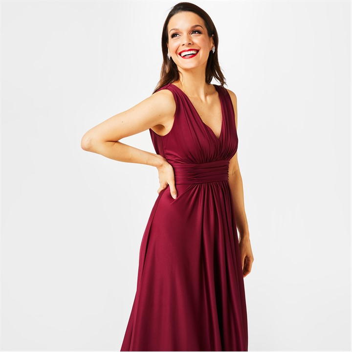 BIBA Bridesmaid Dip Hem Maxi Dress