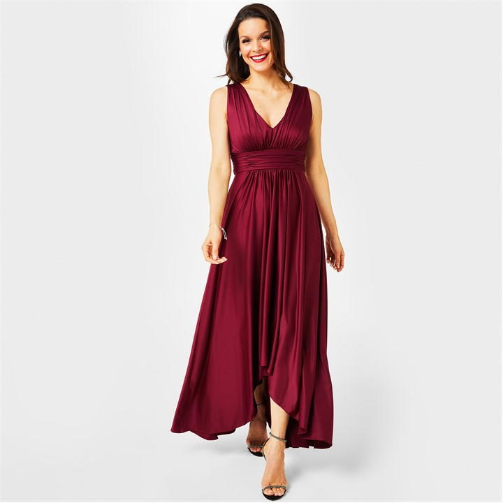 BIBA Bridesmaid Dip Hem Maxi Dress