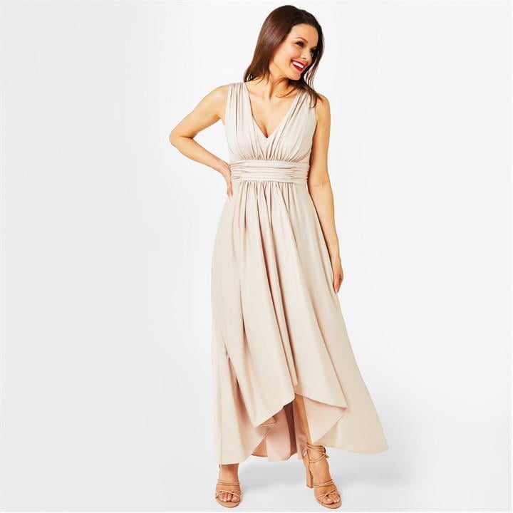 BIBA Bridesmaid Dip Hem Maxi Dress