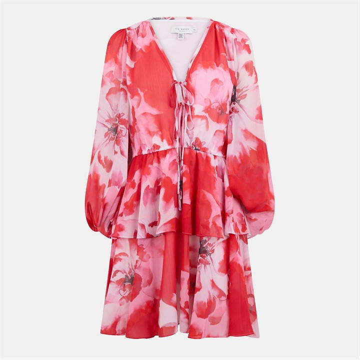 Tie-Fastened Mini Dress