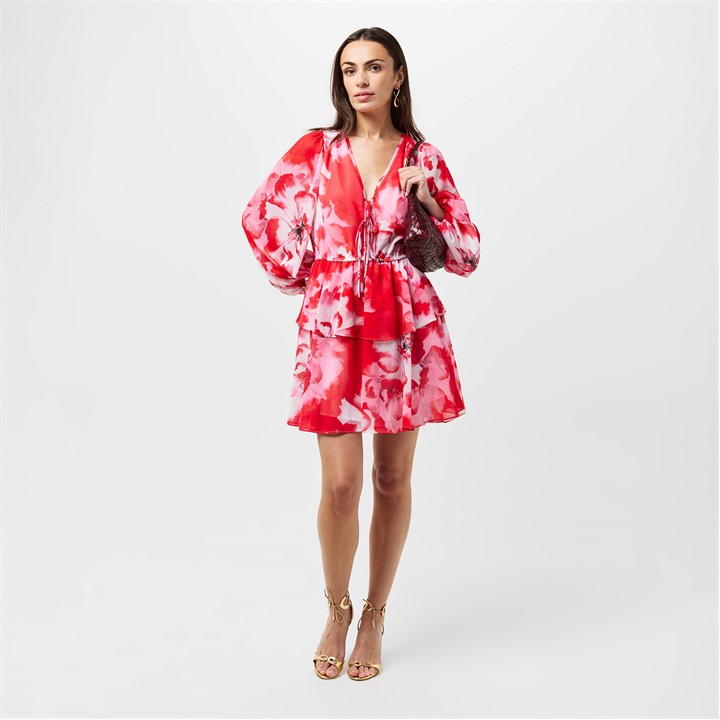 Tie-Fastened Mini Dress