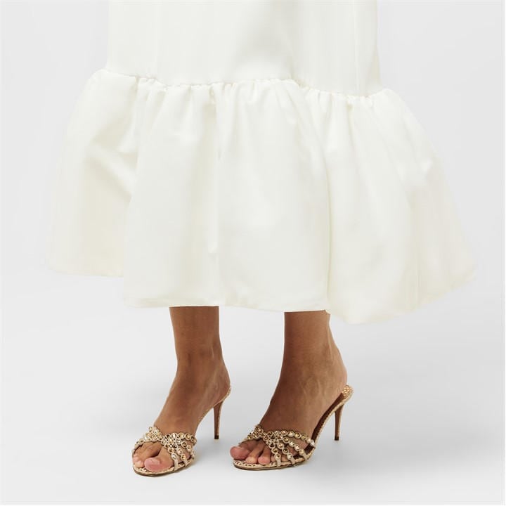 Ultimate Muse Strapless Peplum Hem Midi Dress
