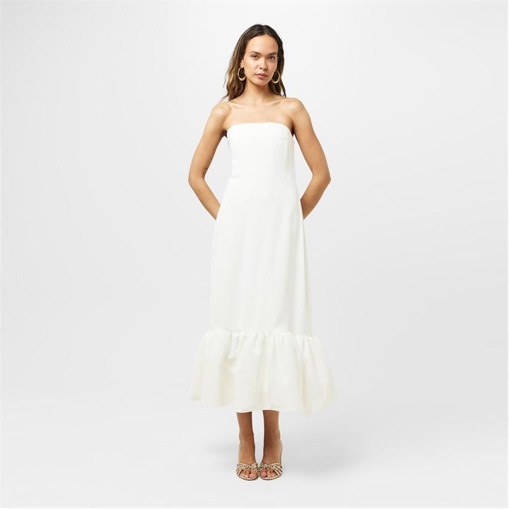 Ultimate Muse Strapless Peplum Hem Midi Dress
