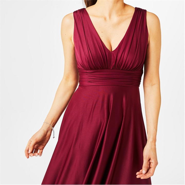 Bridesmaid Deep V Maxi Dress