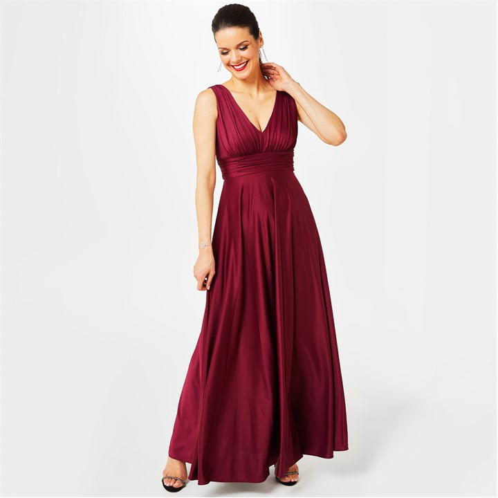 Bridesmaid Deep V Maxi Dress