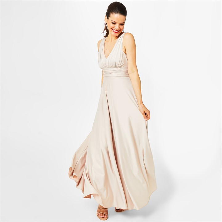 Bridesmaid Deep V Maxi Dress