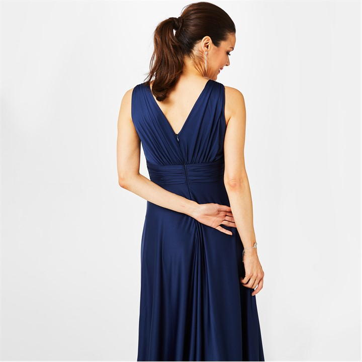 Bridesmaid Deep V Maxi Dress