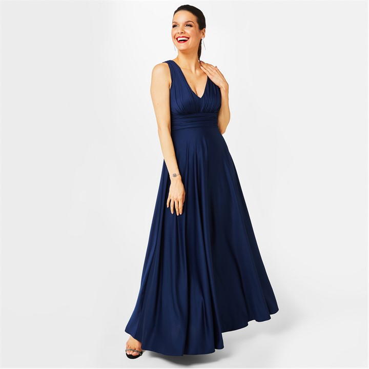 Bridesmaid Deep V Maxi Dress