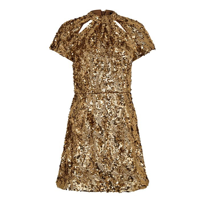 Sequin Mesh Mini Dress