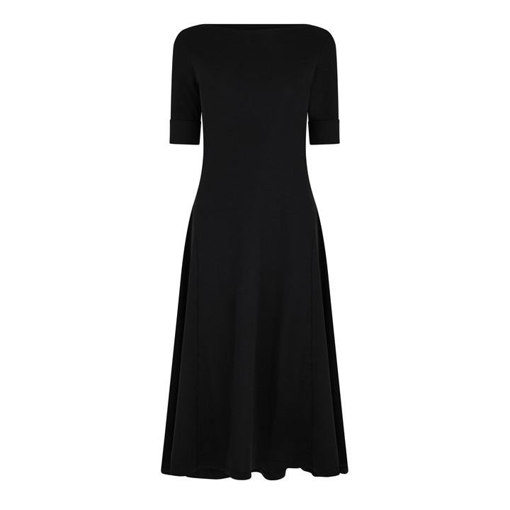 Women's Boat-neck Jersey Midi Dress