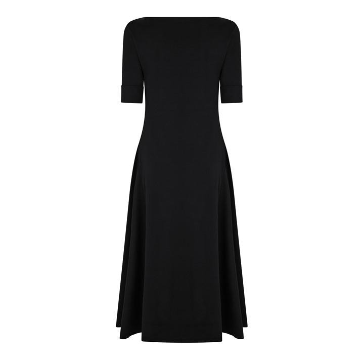 Women's Boat-neck Jersey Midi Dress