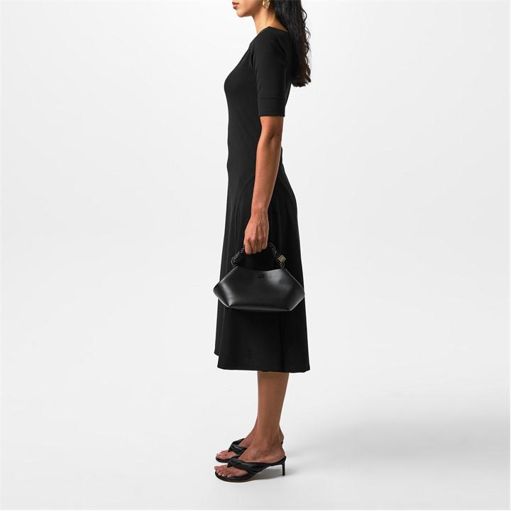 Women's Boat-neck Jersey Midi Dress