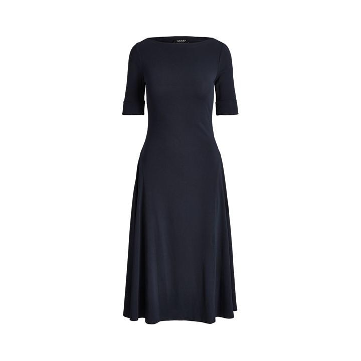 Women's Boat-neck Jersey Midi Dress