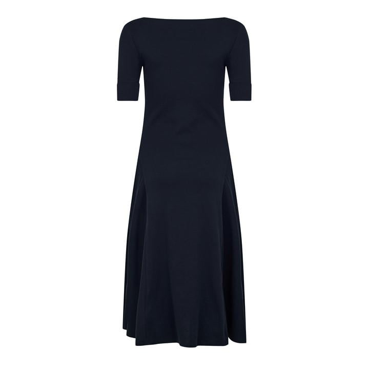 Women's Boat-neck Jersey Midi Dress