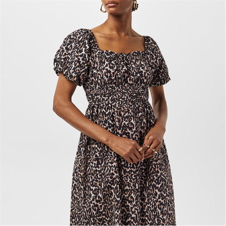 Leopard Print Kurti Midi Dress