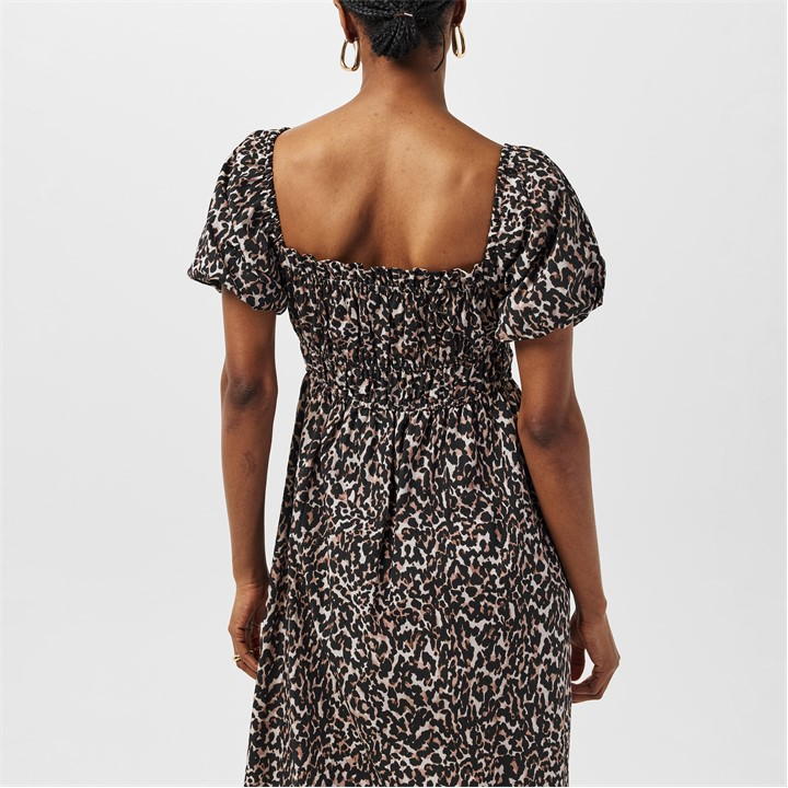 Leopard Print Kurti Midi Dress