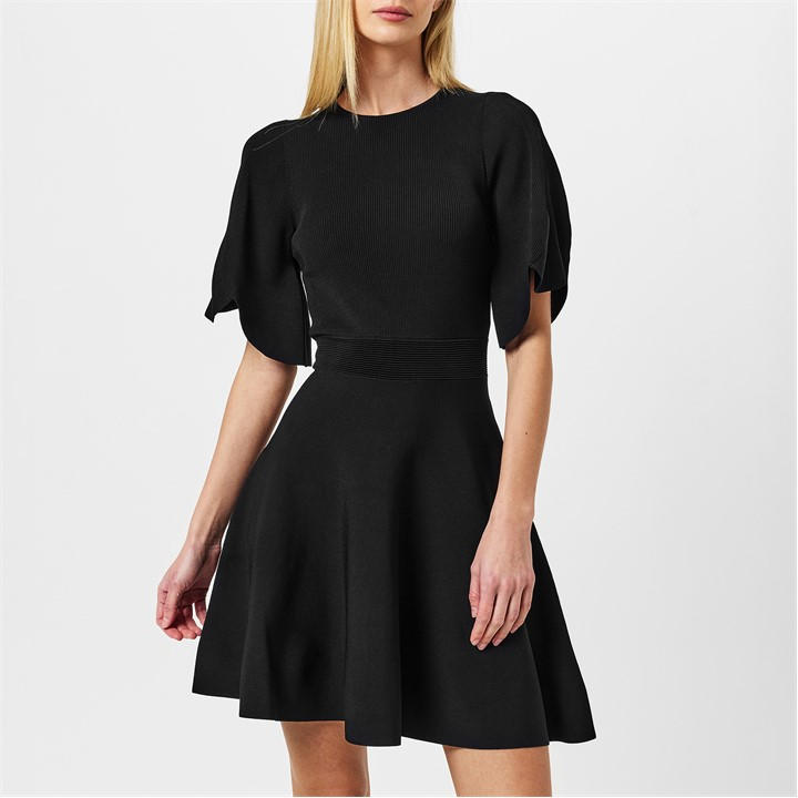 Oliviha Rib Engineered Skater Dress